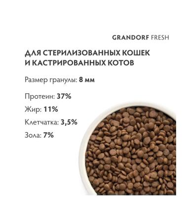 Grandorf Feed meat of ducks with a battery for sterilized cats 2 kg - Buy Online on GoSupps.com