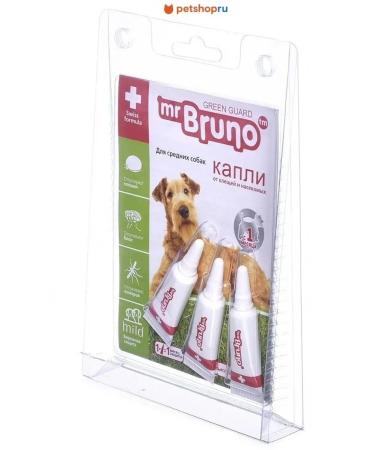 Mr Bruno Drops for medium dogs weighing 10-30 kg 3 pcs 2.5 ml