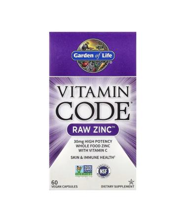 Garden of Life Vitamin Code Unprocessed zinc 60 vegan capsules
