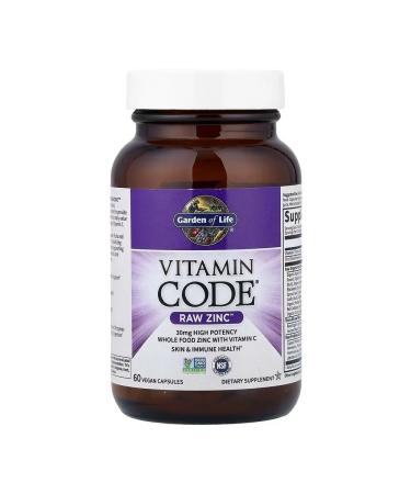 Garden of Life Vitamin Code Unprocessed zinc 60 vegan capsules - Buy Online on GoSupps.com