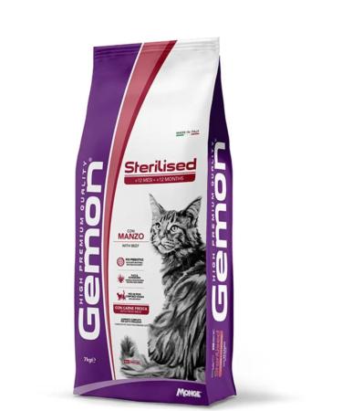 Dry food Gemon for sterilized cats (beef) 2kg - Buy Online on GoSupps.com