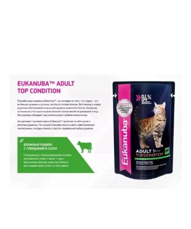 Eukanuba eukanuba Eukanuba Beef Wet Cat Food for Adults 1+ 85g x 10 pcs. - Buy Online on GoSupps.com