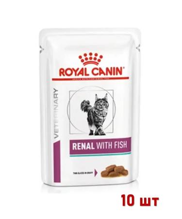 ROYAL CANIN Wet food for cats Renal with fish in sauce 85g x 10pcs - Buy Online on GoSupps.com