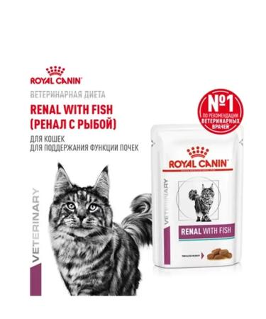 ROYAL CANIN Wet food for cats Renal with fish in sauce 85g x 10pcs - Buy Online on GoSupps.com