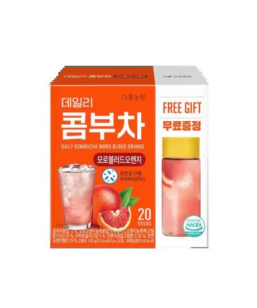 Danongwon Powder drink with a bottle of Daily Kombucha Moro Blood