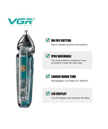 VGR Trimmer for the face of the nose and head V-949 - Buy Online on GoSupps.com