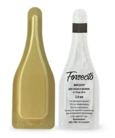 Astrapharm FORSECTO Drops for dogs and puppies from 10 to 20 kg 2 ml 2pip - Buy Online on GoSupps.com