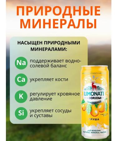 Borjomi Limonati Limonati Bank with a pear taste 0.33l x 12pcs - Buy Online on GoSupps.com