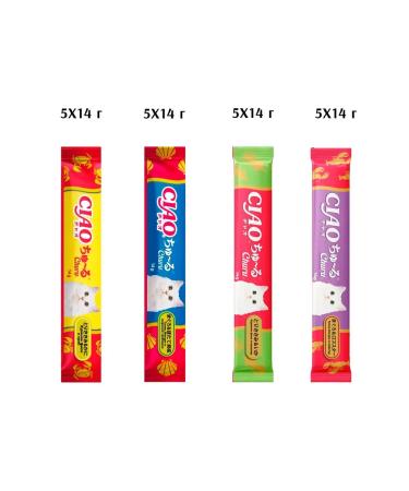 Inaba Cream-stall for cats Assorted seafood 20 sticks - Buy Online on GoSupps.com