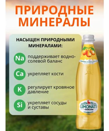 Borjomi Limonadi Limonati pear in glass 0.5 l x 12 pieces - Buy Online on GoSupps.com