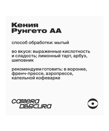 Camera Obscura Kenya Rungeto aa coffee in grains 1 kg - Buy Online on GoSupps.com