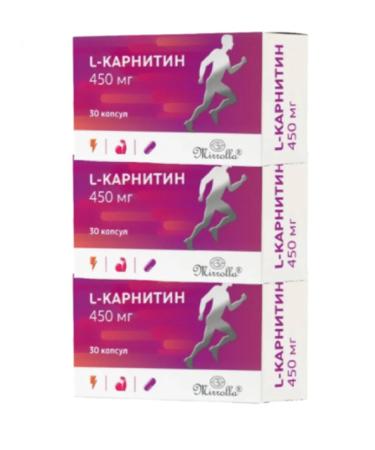 Mirolla L-carnitine 500 mg 30 capsules 3 packages