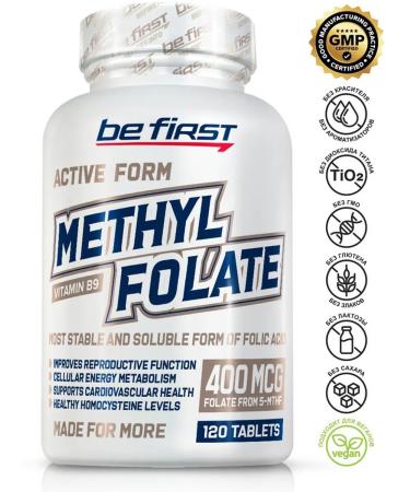 Be First Folic acid (B9) Methyl Flate 400 MCG 120 tablets - Buy Online on GoSupps.com