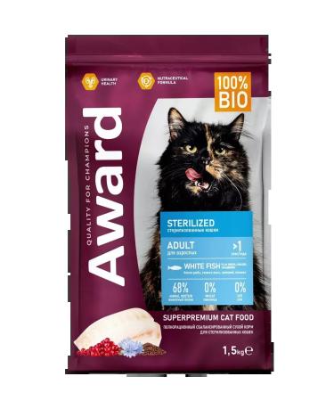 AWARD Dry food for sterilized cats white fish 1.5 kg