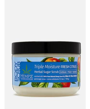 HEMPZ Triple Moisture Fresh Citrus Sugar Scrub.