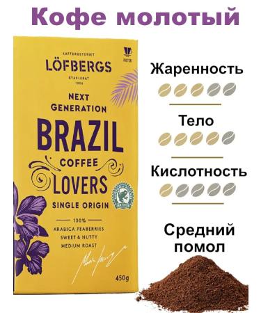 LOFBERGS Ground Coffee Brazil Single Origin 2x450g - Buy Online on GoSupps.com