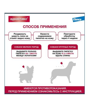Elanco Advantics 40. Drops for dogs up to 4 kg 0.4ml 4 pipettes - Buy Online on GoSupps.com