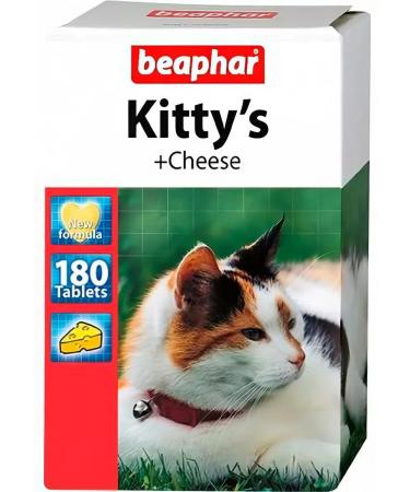 beaphar Kitty's + Cheese additive for cats with a taste of cheese 180 tab - Buy Online on GoSupps.com