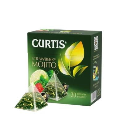 Curtis Green tea "Strawberry Mojito" 20 pyramids 34 g - Buy Online on GoSupps.com