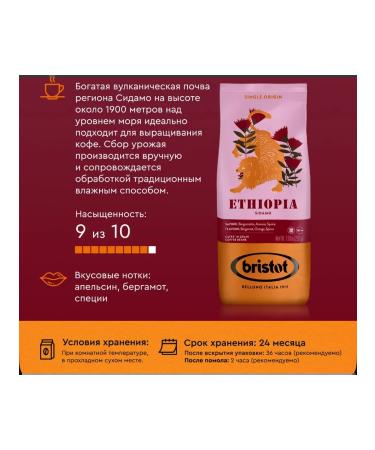 Bristol Ethiopia coffee in grains 225 g - Buy Online on GoSupps.com