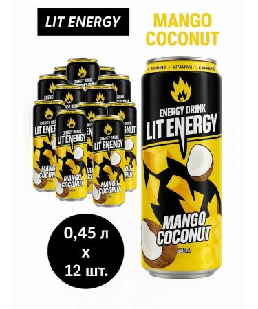 Energetic Lit Energy Mango Coconut 450ml x 12pcs