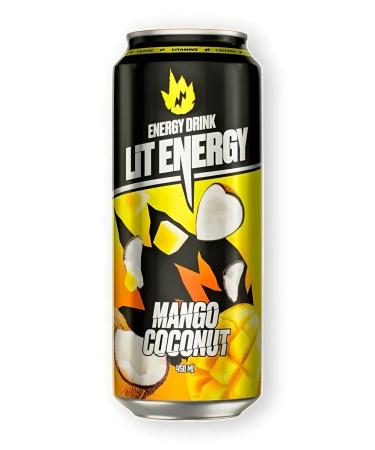 Energetic Lit Energy Mango Coconut 450ml x 12pcs - Buy Online on GoSupps.com