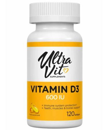 ULTRAVIT Vitamin D3 600 ME 120 capsules - Buy Online on GoSupps.com
