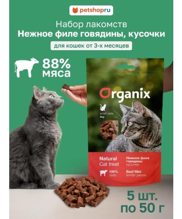 Organix A set of treats for cats pieces of beef fillet 5 pcs x50g