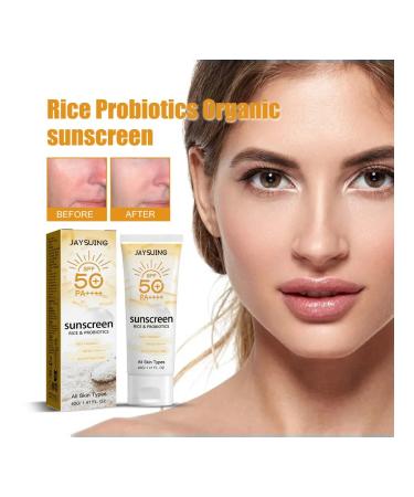 Organic sunscreen with probiotics and rice