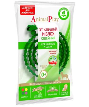 Animal play Collar for dogs from fleas and ticks green 75 cm