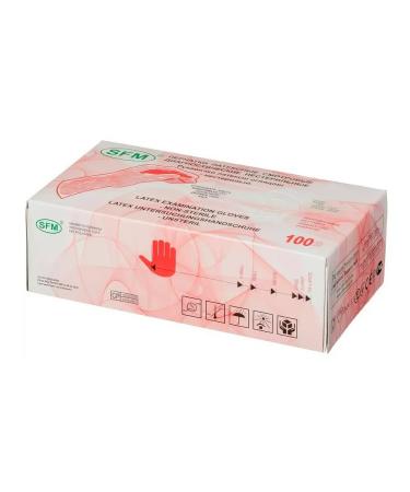 SFM Gloves viewing latex non -puddered size m 50 pairs