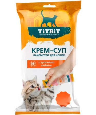 TiTBiT Cream-soup for cats with pieces of turkey 10 g x 4 pcs