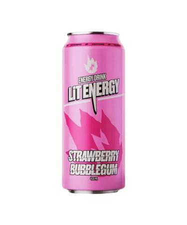 LIT ENERGY Energetic strawberry chewing gum 450ml x 12pcs - Buy Online on GoSupps.com