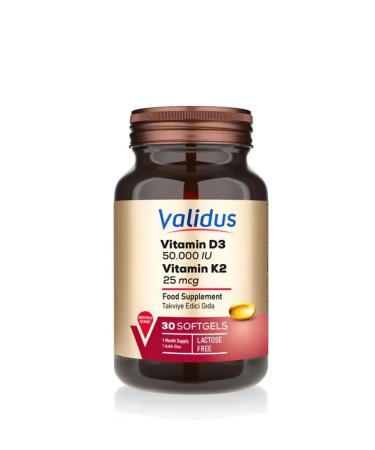 Validus Vitamin D3 + K2 5000MO 120 capsules