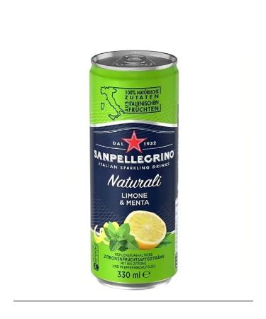 San Pellegrino Gas. Drink lemon & mint 0.33l x 24pcs - Buy Online on GoSupps.com
