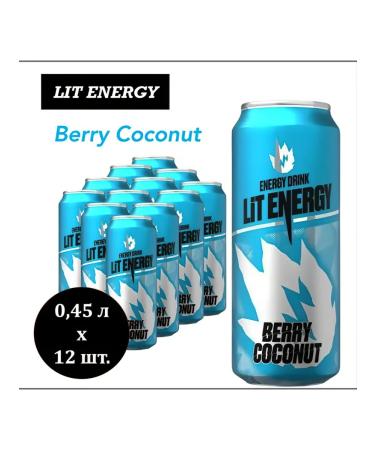 LIT ENERGY Energy drink Berry Coconut 450ml x 12pcs