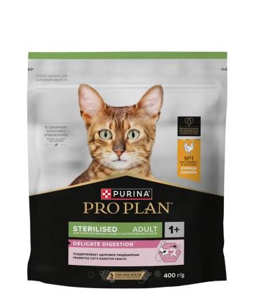 PRO PLAN Adult feed sterilized cats with chicken 0.4 kg - Buy Online on GoSupps.com