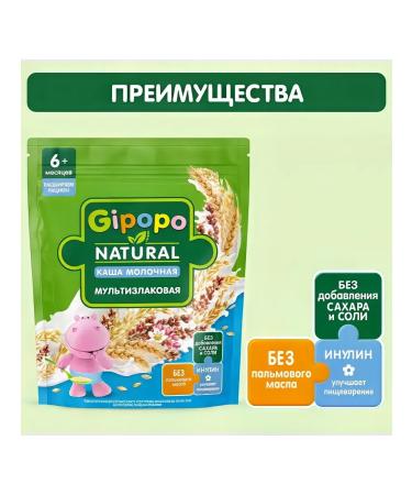 GIPOPO Porridge dry children's multi -haired dairy from 6 months 180g - Buy Online on GoSupps.com