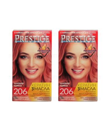 Prestige Cream-color Keratin 3 oils tone 206 pink coral 115ml 2pcs