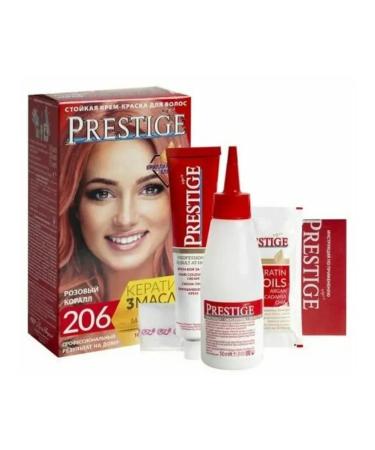 Prestige Cream-color Keratin 3 oils tone 206 pink coral 115ml 3pcs - Buy Online on GoSupps.com