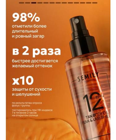 Semily Sunscreen Sunscreen for tanning SPF-12 2 pcs - Buy Online on GoSupps.com