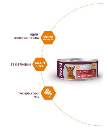 AWARD Wet food for cats beef and spinach 100 g - Buy Online on GoSupps.com