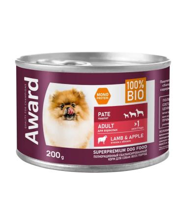 AWARD Wet feed for dogs lamb and apple 200 g - Buy Online on GoSupps.com