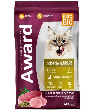 AWARD Dry food for cats duck and turkey 400 g - Buy Online on GoSupps.com