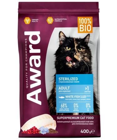 AWARD Dry food for cats white fish 400 g - Buy Online on GoSupps.com
