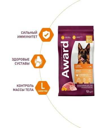 AWARD Dry food for dogs chicken and turkey 12 kg - Buy Online on GoSupps.com