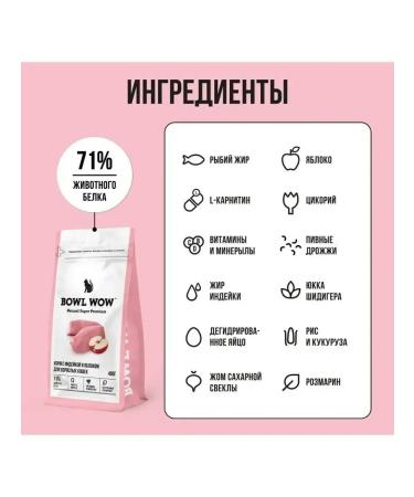 BOWL WOW Dry food for cats with turkey and apple 1.5 kg - Buy Online on GoSupps.com