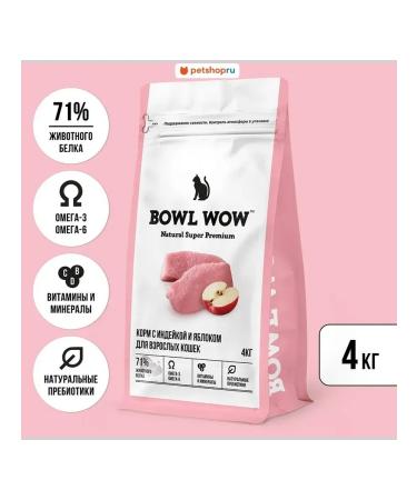 BOWL WOW Dry food for cats with turkey and apple 4 kg
