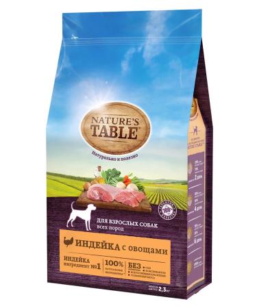 NATURE'S TABLE Dry feed for dogs turkey and vegetables 2.3kg - Buy Online on GoSupps.com