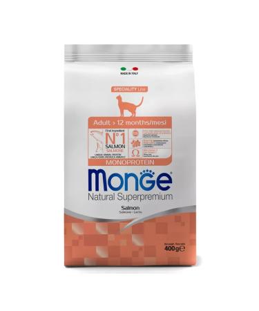 MONGE Dry food for adult cats with salmon 400 grams - Buy Online on GoSupps.com